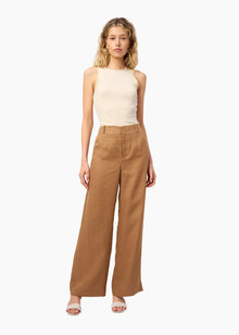 Iracemi High Rise Linen Pant | Butterscotch