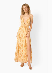 Dorinda Crinkle Chiffon Maxi Dress | Golden Hour
