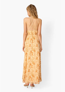 Dorinda Crinkle Chiffon Maxi Dress | Golden Hour
