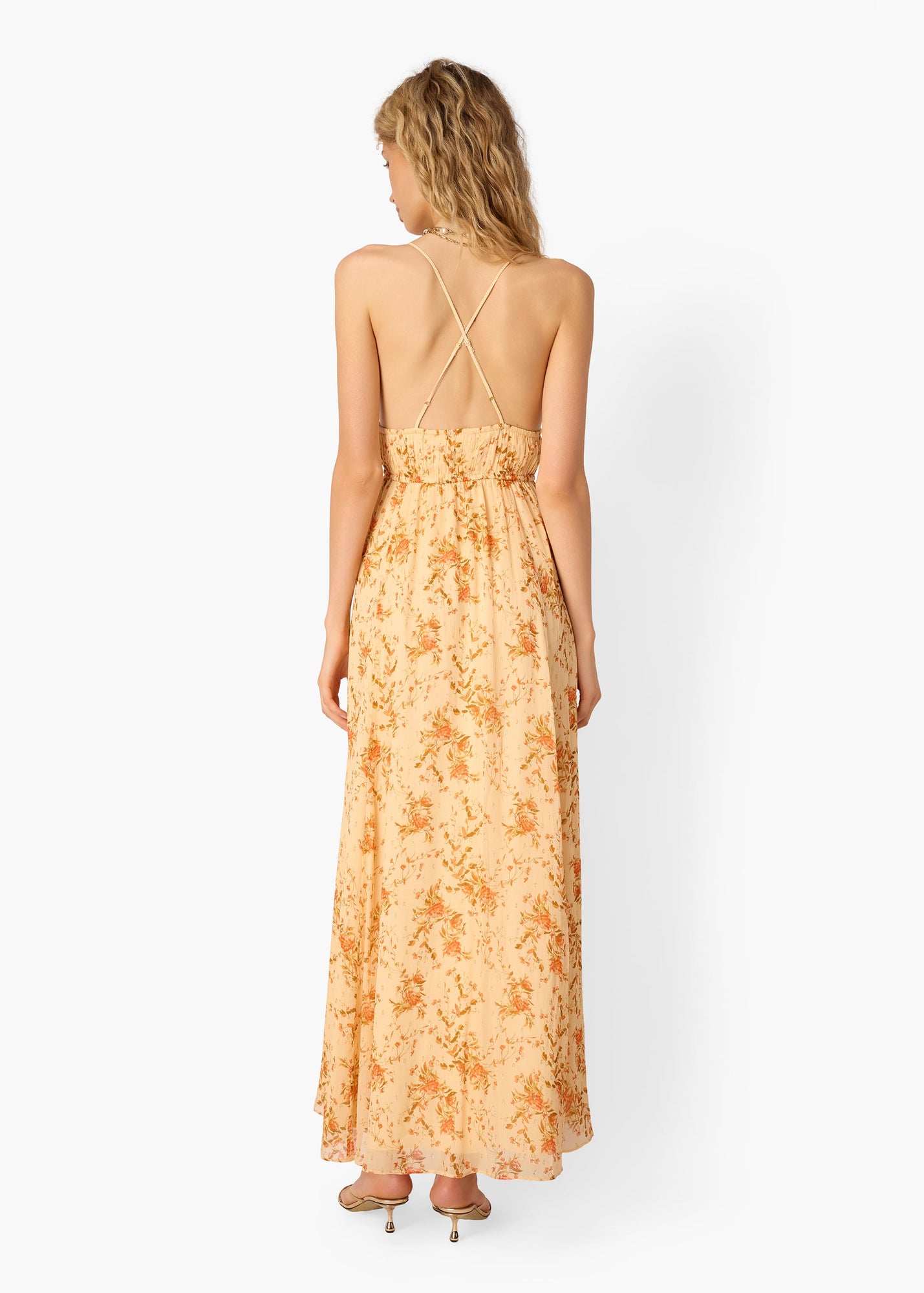Dorinda Crinkle Chiffon Maxi Dress | Golden Hour