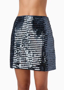 Fayruz Mid Rise Sequin Mini Skirt | Coal
