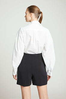 Halston | Corey Cotton Shirting Bodysuit | Chalk