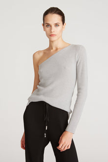 Halston | Aj One Shoulder Sweater | Dove Grey