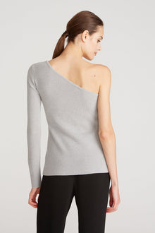 Halston | Aj One Shoulder Sweater | Dove Grey