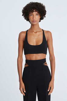 Halston | Gwen Crepe Scoop Neck Bralette | Black