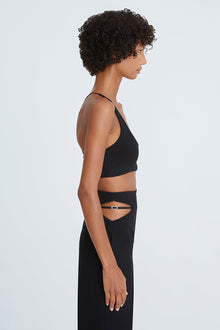 Halston | Gwen Crepe Scoop Neck Bralette | Black