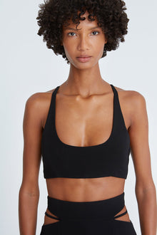 Halston | Gwen Crepe Scoop Neck Bralette | Black