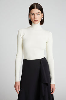 Halston | Ty Turtleneck In Matte Viscose | Ivory