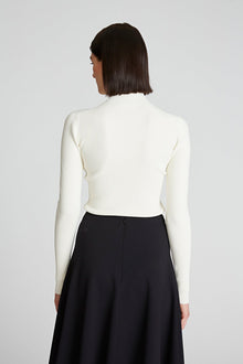 Halston | Ty Turtleneck In Matte Viscose | Ivory