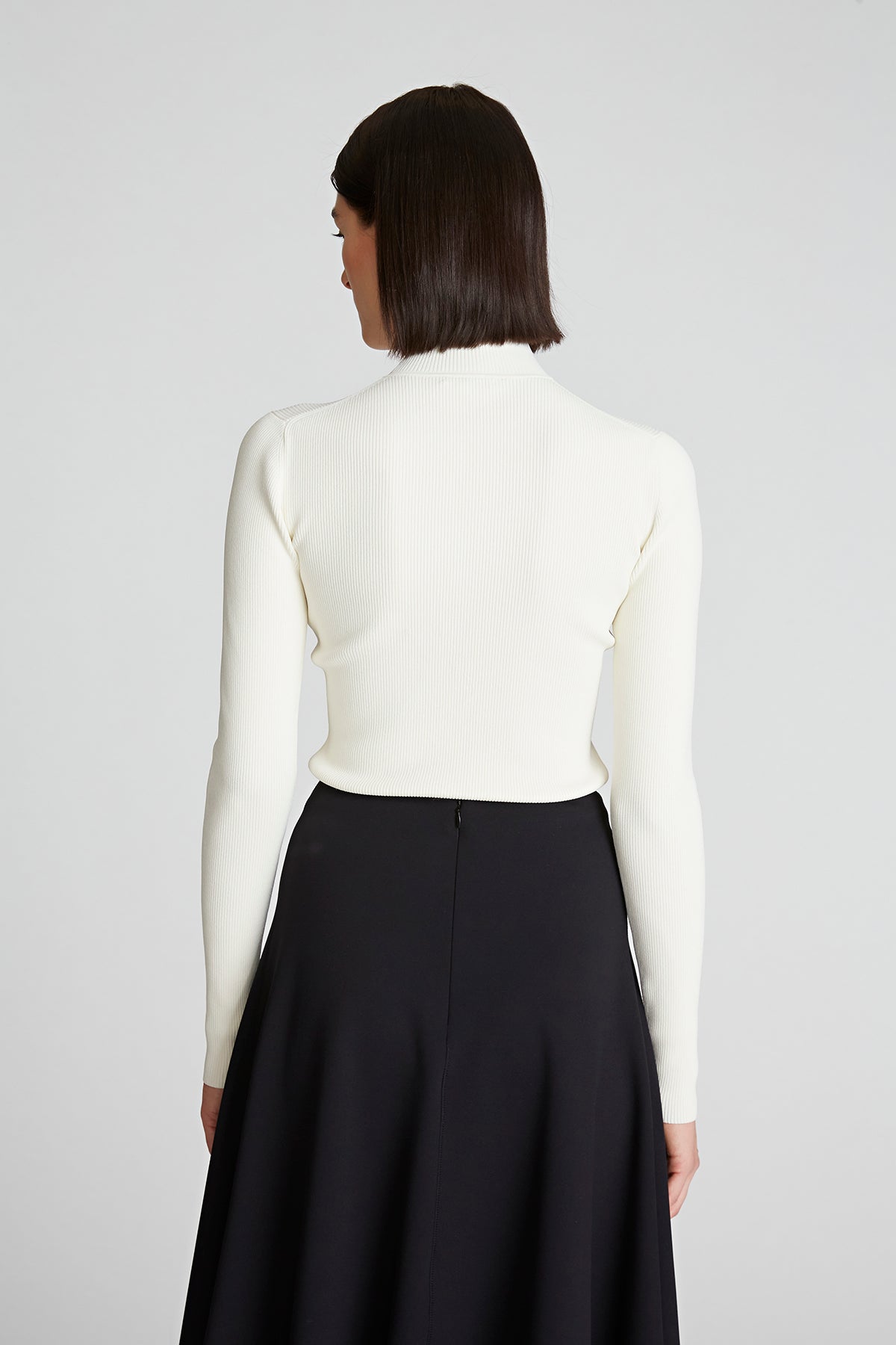 Halston | Ty Turtleneck In Matte Viscose | Ivory