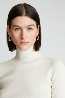 Halston | Ty Turtleneck In Matte Viscose | Ivory