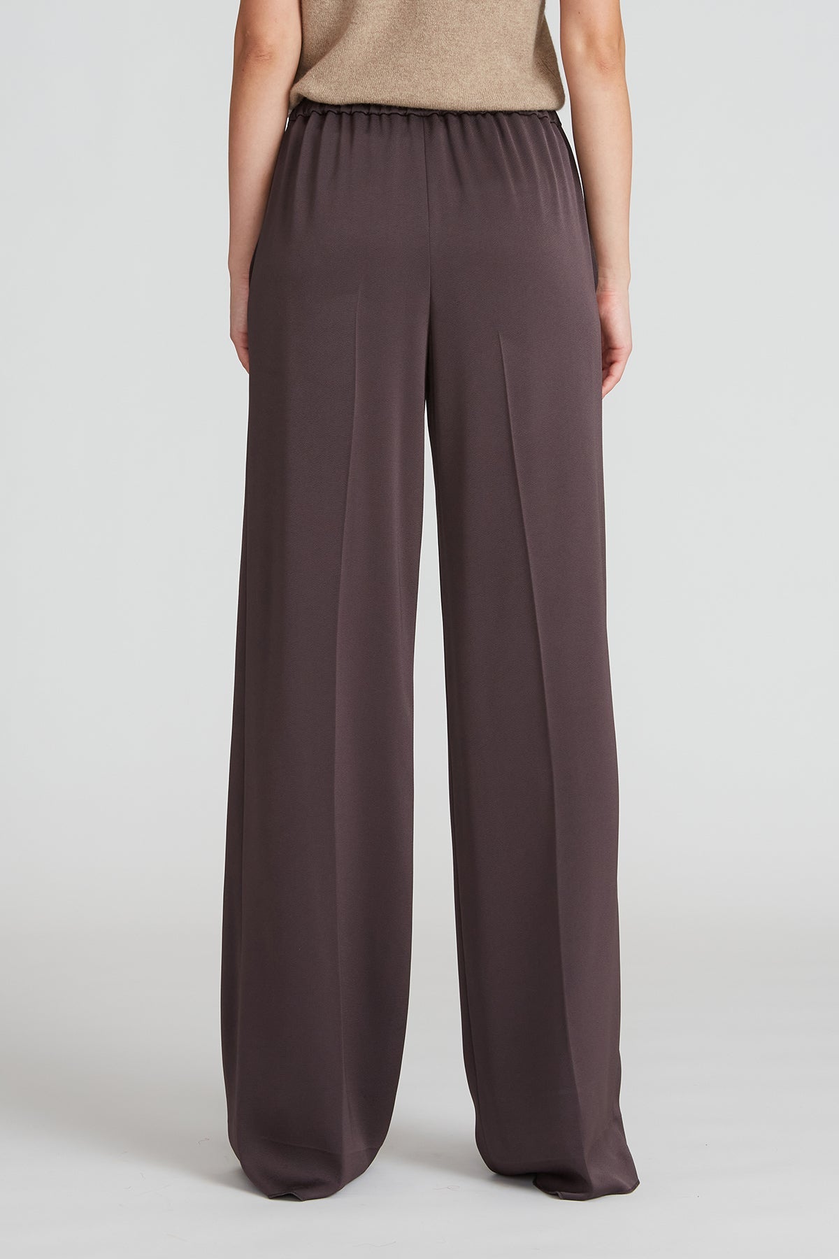 Halston | Aleah Crepe Back Satin Pant | Truffle