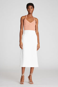 Halston | Evan Skirt In Viscose Linen | Chalk