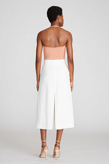 Halston | Evan Skirt In Viscose Linen | Chalk