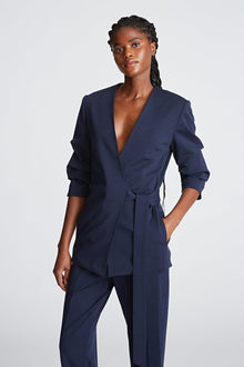 Halston | Bexley Jacket In Knit Suiting | Midnight
