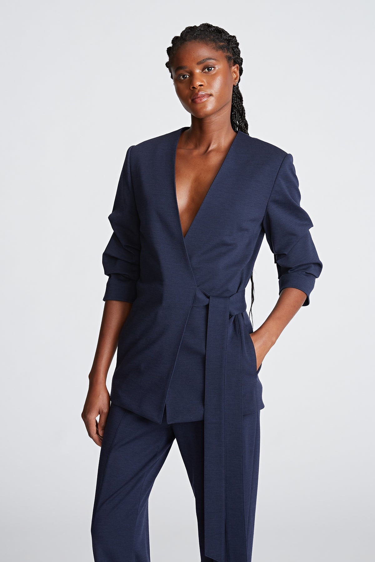 Halston | Bexley Jacket In Knit Suiting | Midnight