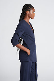 Halston | Bexley Jacket In Knit Suiting | Midnight