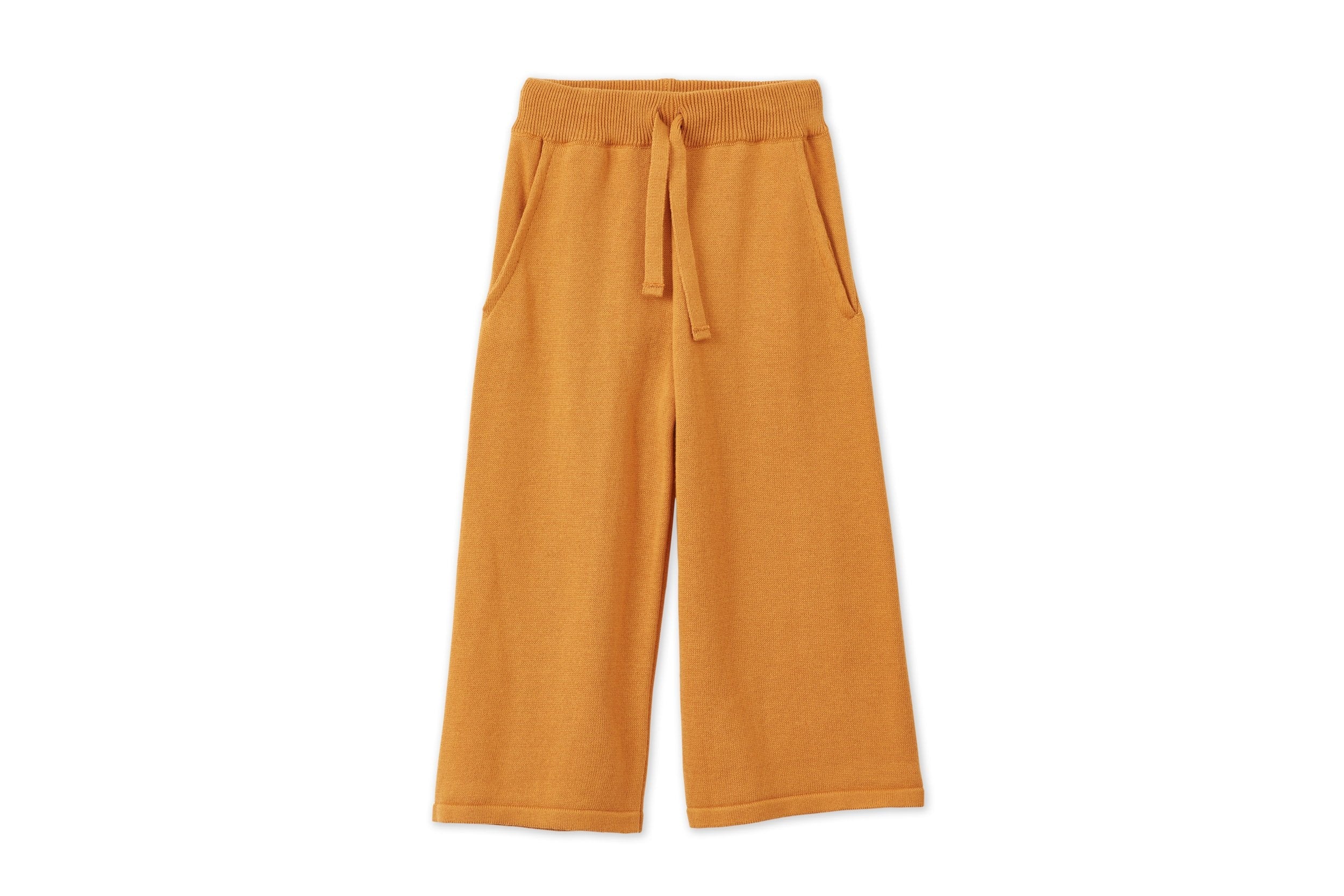 Organic Knit Wide Leg Trousers | Dark Ochre
