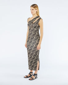 Camille Printed Mesh-Jersey Midi Dress | Brushtroke Animal