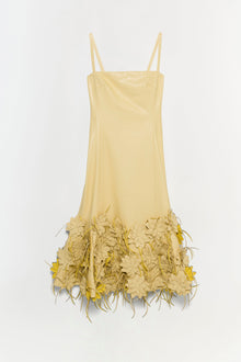 Womens | Loulou Vegan Leather Midi Dress | Buttercream Multi