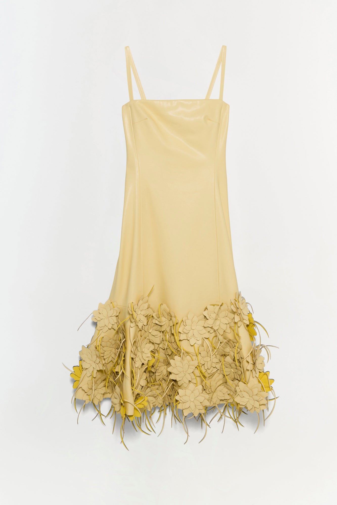 Womens | Loulou Vegan Leather Midi Dress | Buttercream Multi