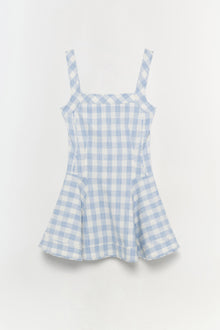 Womens | Hannalie Mini Dress | Blue Hydrangea Gingham
