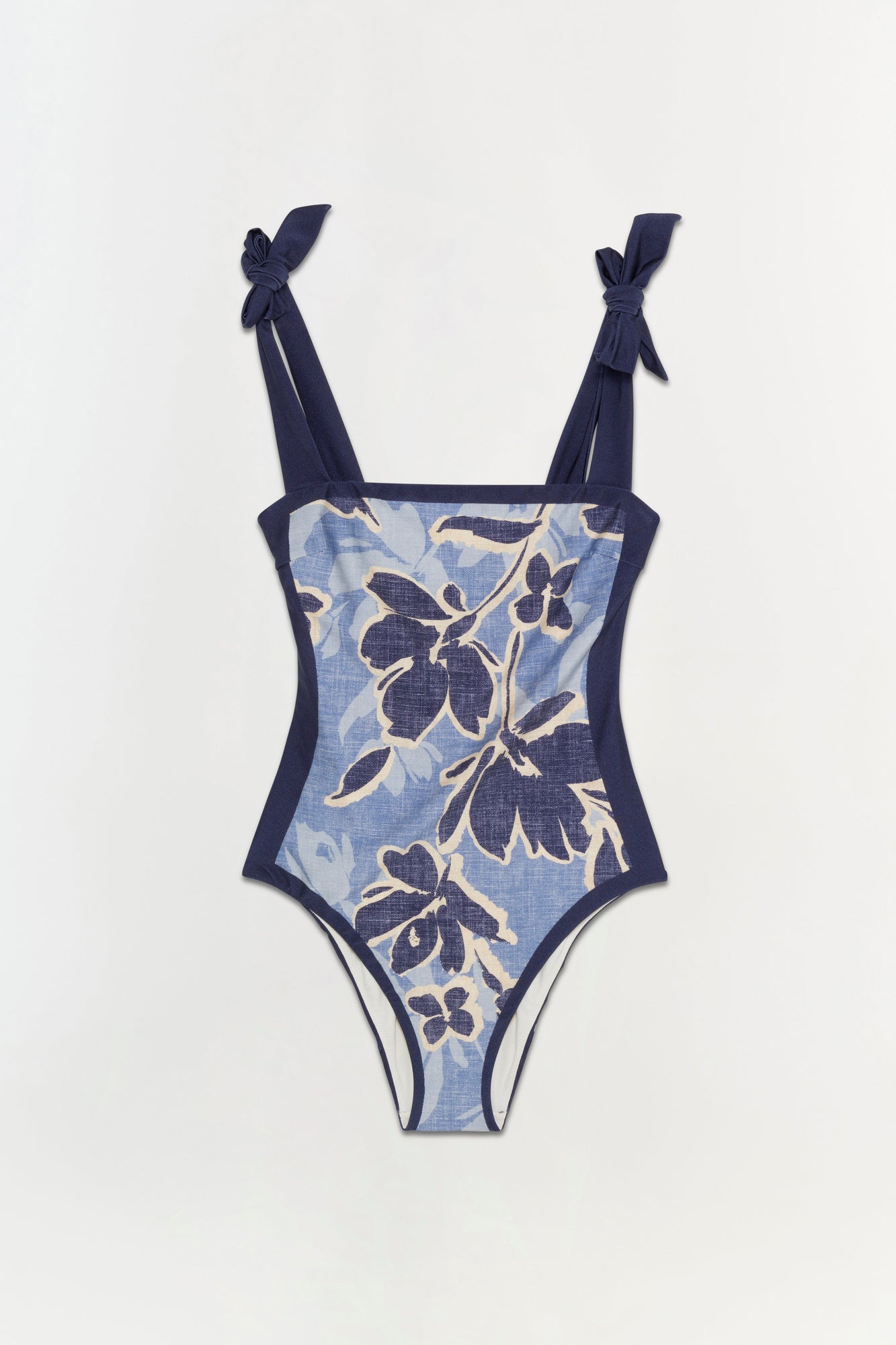 Womens | Bow Swimsuit | Blue Hydrangea Floral