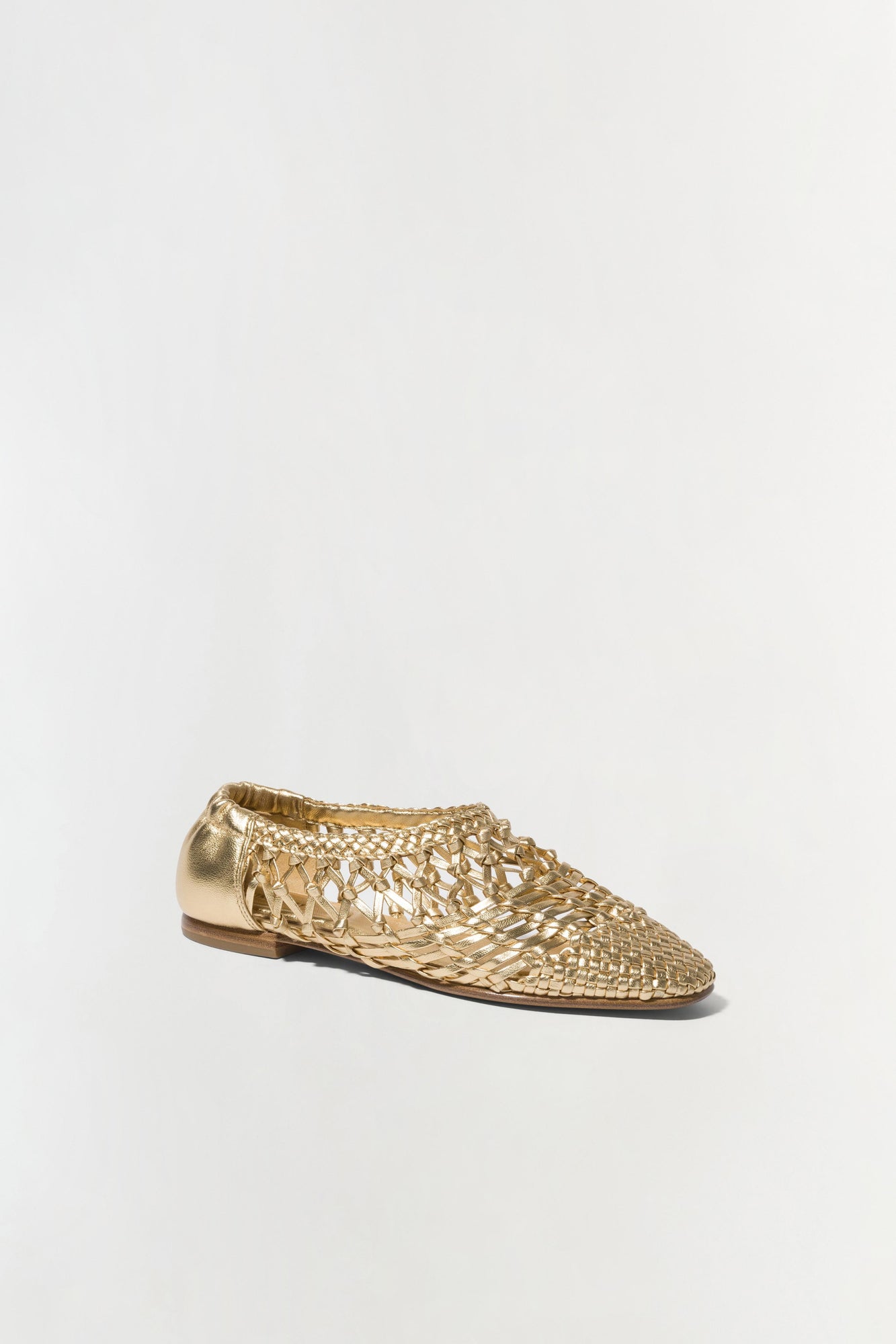 Womens | Eden Metallic Open Weave Flat | Gold