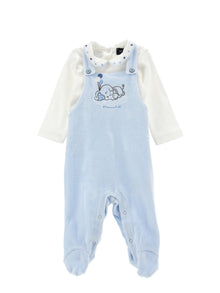Boys | Cotton Chenille Dungarees Set | Cream/Cloud
