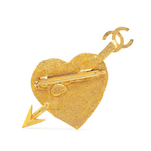 Chanel | Pre-Owned Gold Plated CC Heart and Arrow Brooch | Gold