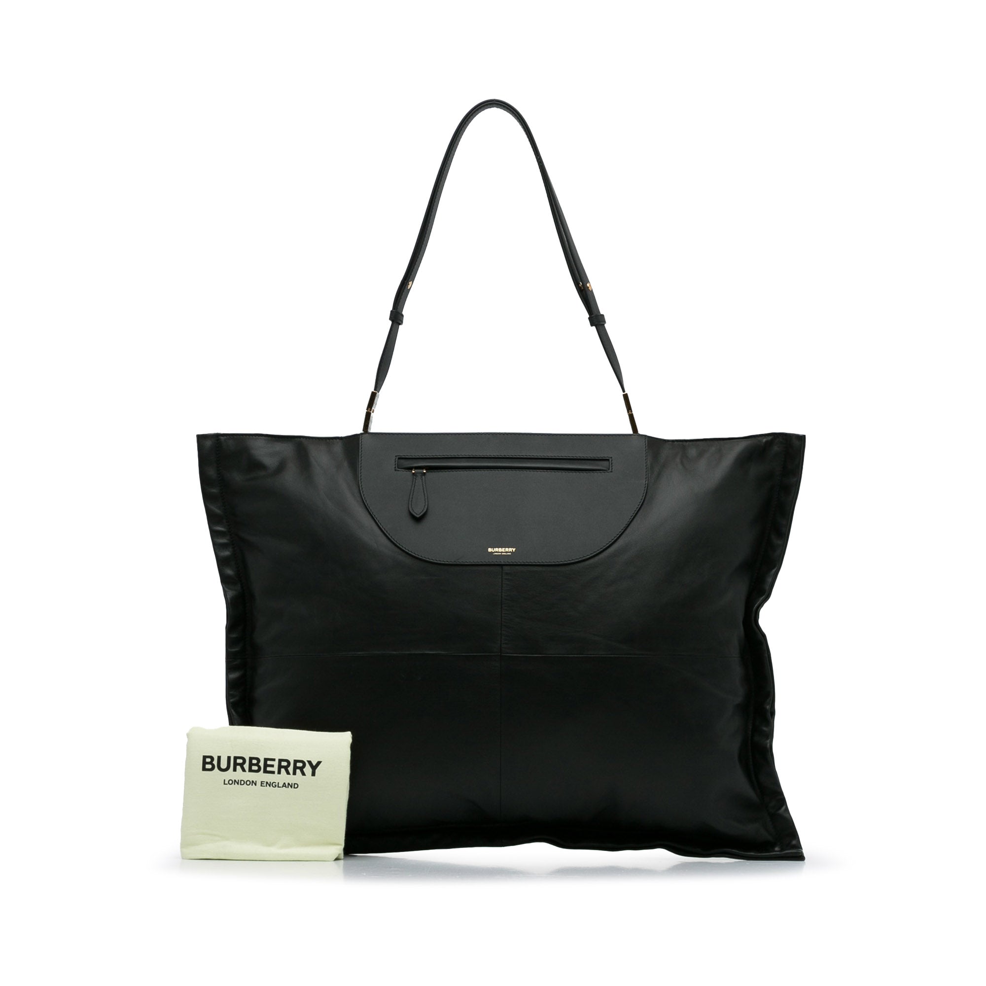 Burberry | Pre-Owned Lambskin Olympia Scarf Tote | Black