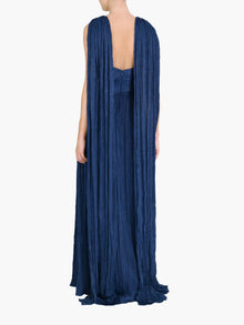Criss-Cross Satin Streamer Gown | Navy