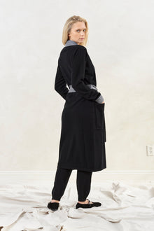 Cashmere Robe | Black/Grey