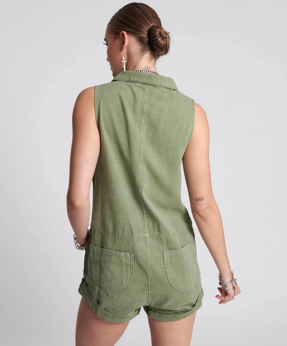 Braxton Mini Utility Jumpsuit | Super Khaki