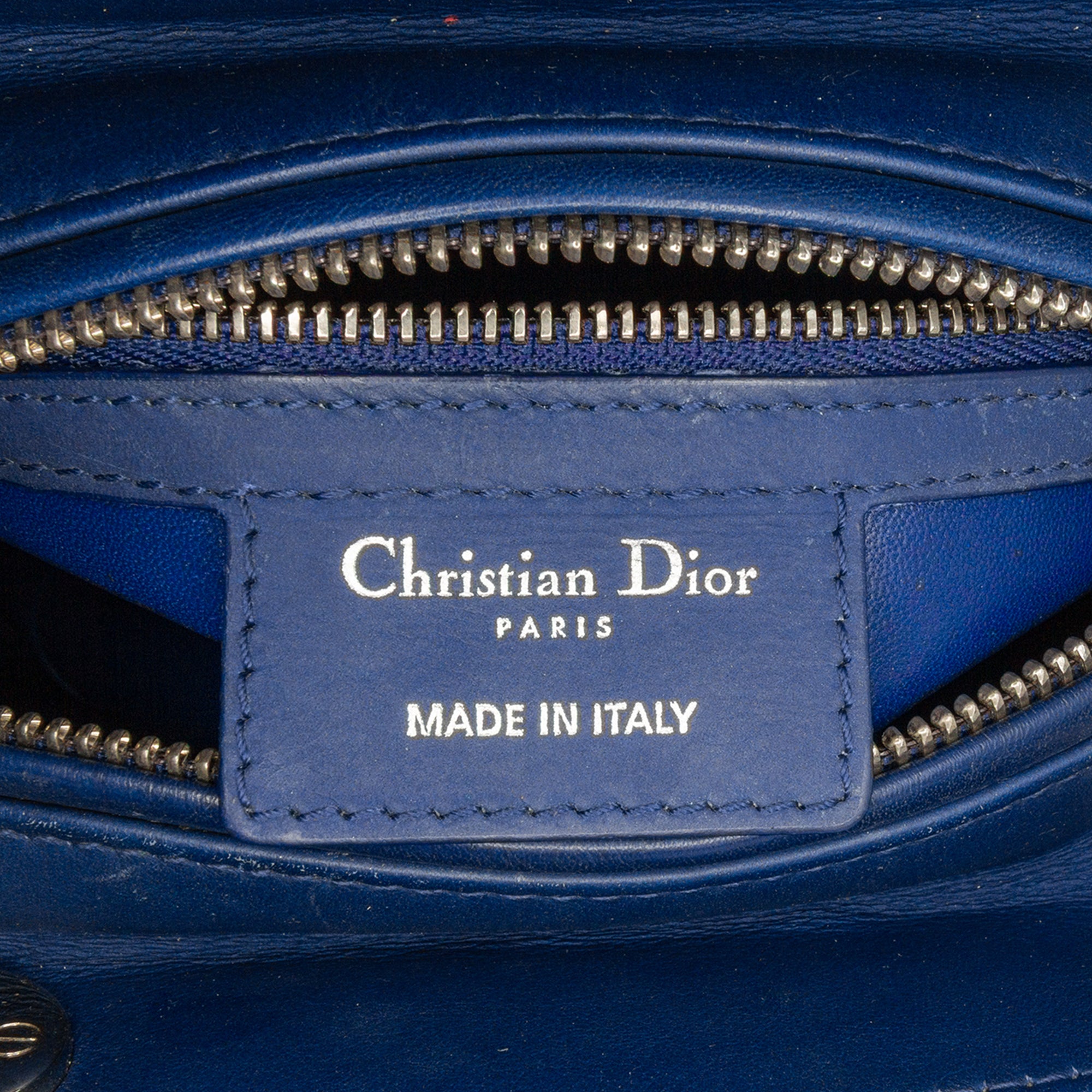 Dior | Pre-Owned Medium Ultra Matte Calfskin Cannage Embossed Lady | Blue