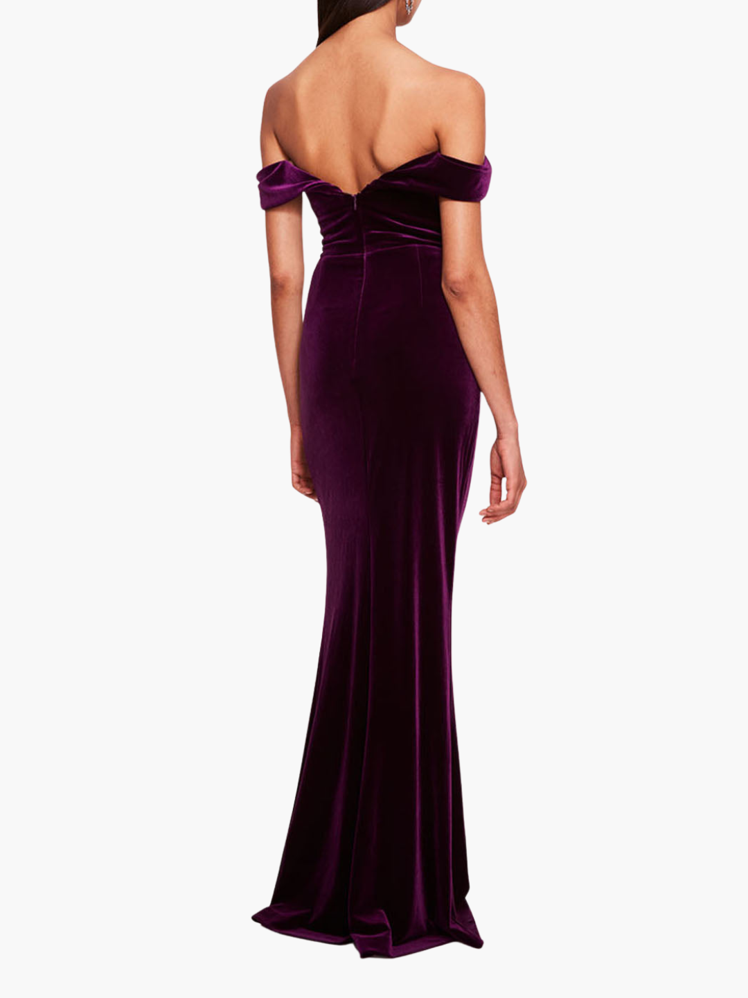 Velvet Plunging Gown | Eggplant