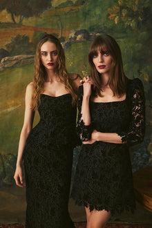 Belinda Dress | Black Velvet Lace