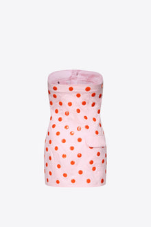 Polka Dot Strapless Mini Dress | Powder Pink