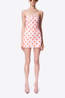 Polka Dot Strapless Mini Dress | Powder Pink