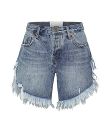 Frankies Low Waist Long Length Denim Shorts | Hollywood