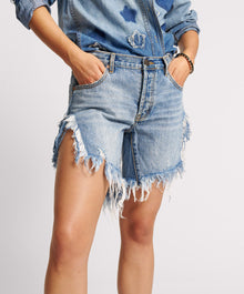 Frankies Low Waist Long Length Denim Shorts | Hollywood