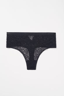 Pebble High Rise Thong | Black