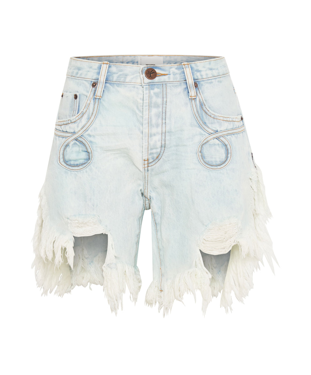 Frankies Low Waist Long Length Denim Shorts | Florence