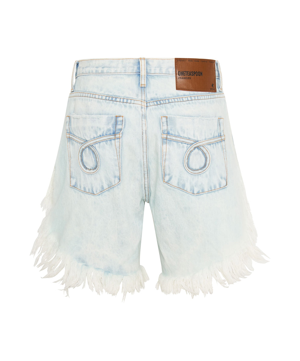 Frankies Low Waist Long Length Denim Shorts | Florence