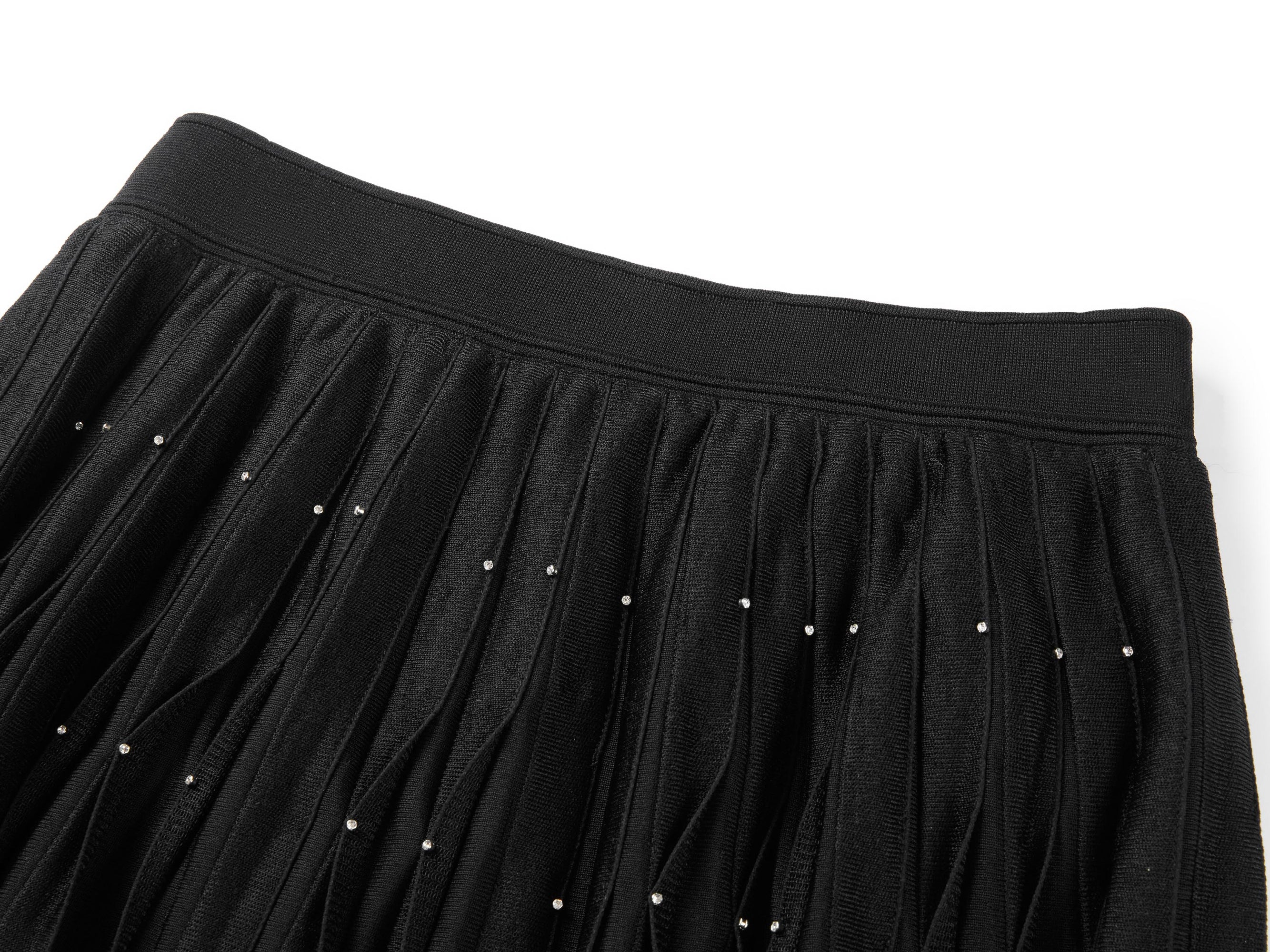 Embellished A-Line Pleated Midi Skirt | Ivory