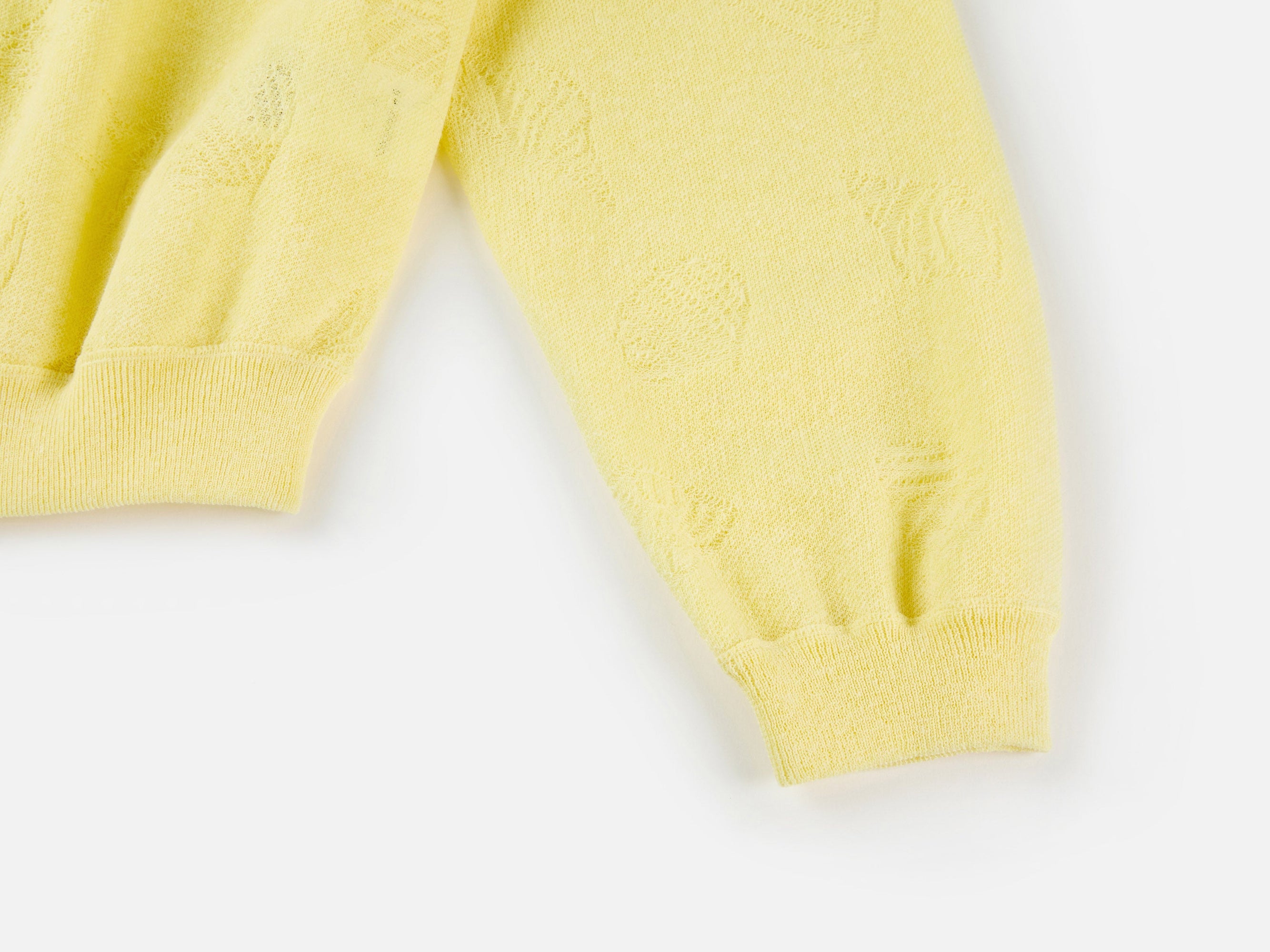 Linen Blended Round Neck Knit Cardigan | Yellow