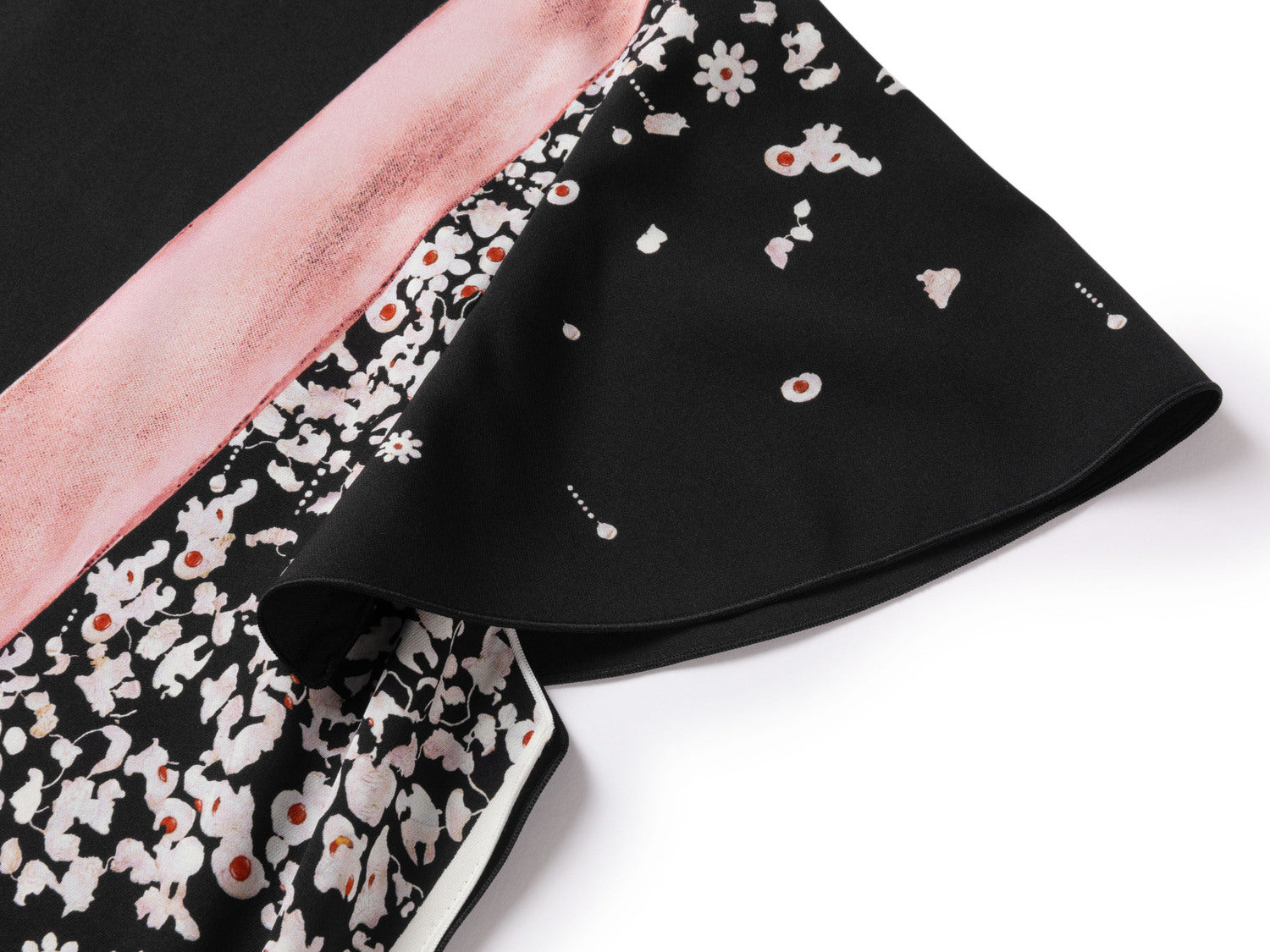 Silk Floral Print Dress | Black
