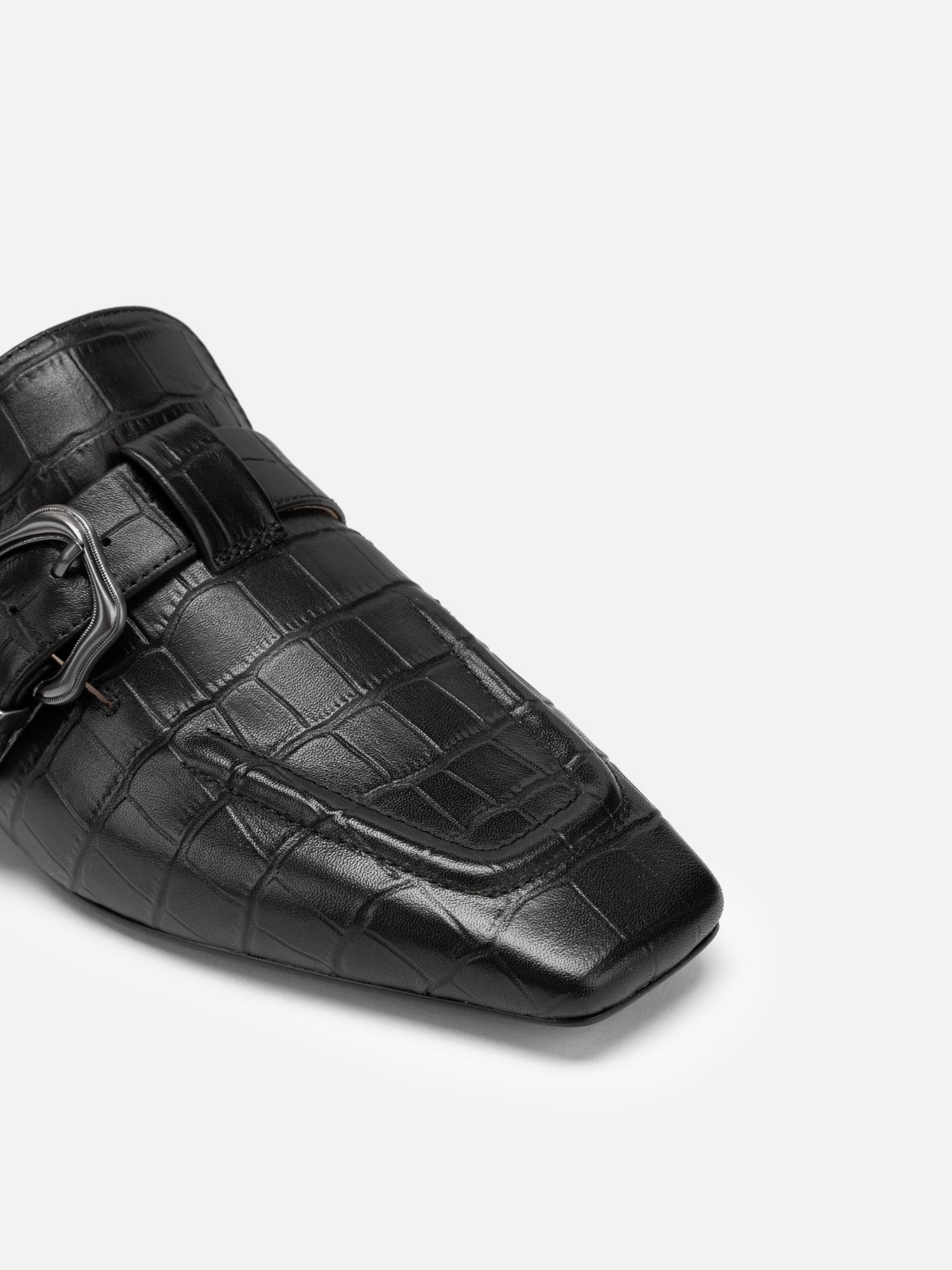 Low-heeled Muller Slippers | Black