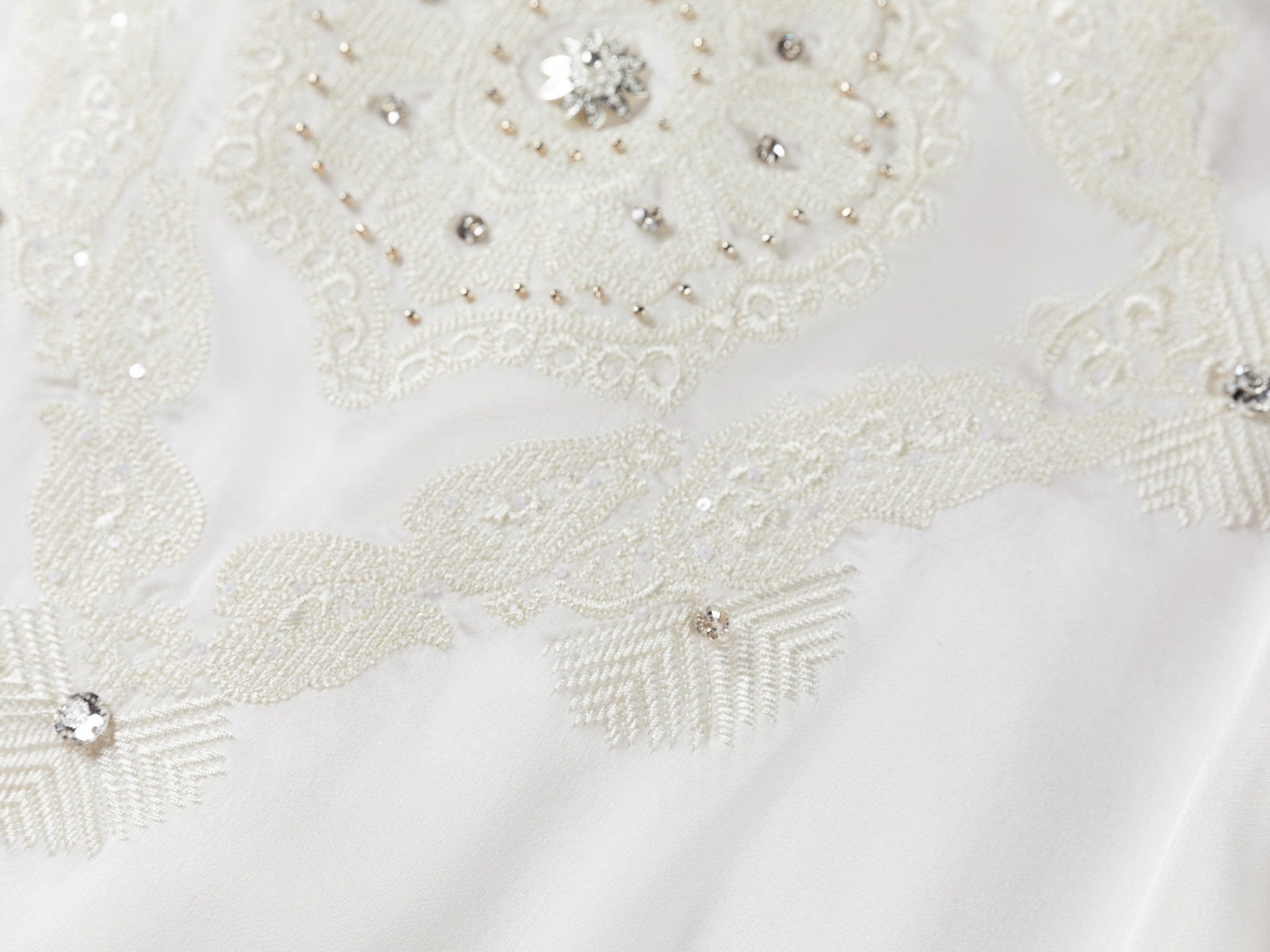 Embellished Silk Blouse | White