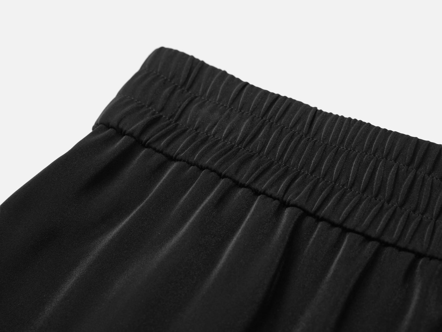 Satin Contrast Wide Leg Pants | Black